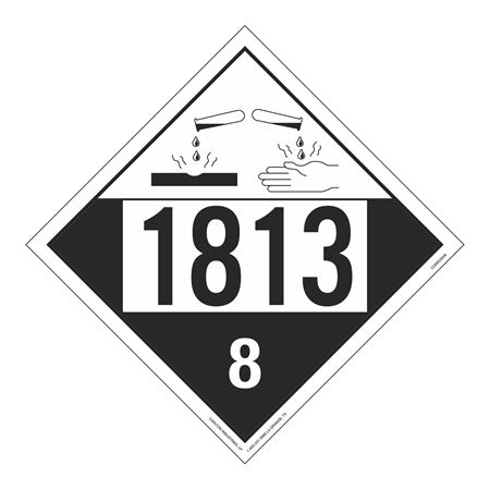 UN#1813 Corrosive Numbered Placard