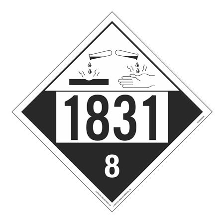UN#1831 Corrosive Numbered Placard