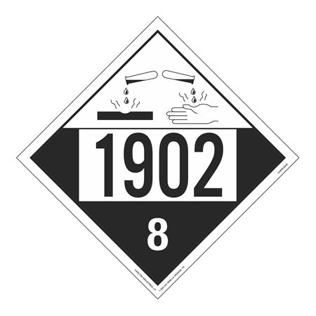 UN#1902 Corrosive Numbered Placard