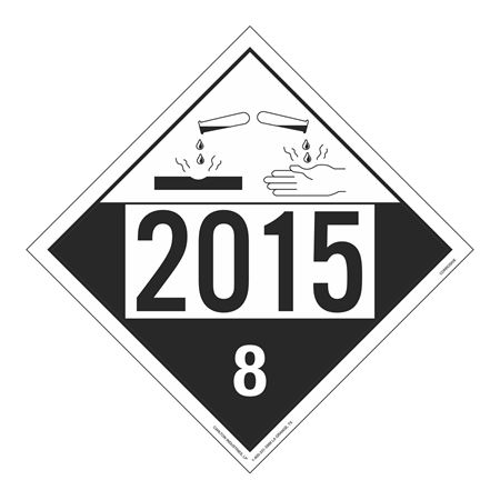 UN#2015 Corrosive Stock Numbered Placard