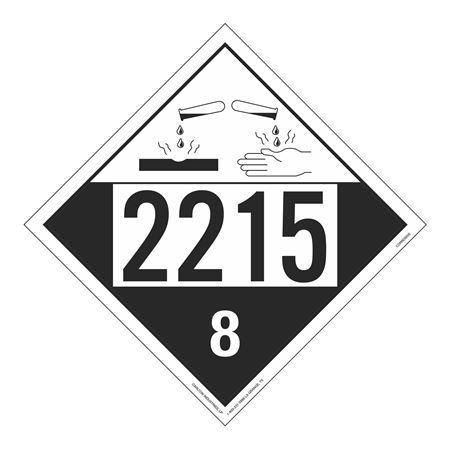 UN#2215 Corrosive Stock Numbered Placard