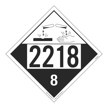 UN#2218 Corrosive Stock Numbered Placard