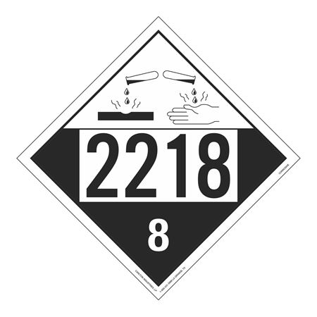UN#2218 Corrosive Numbered Placard