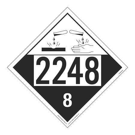 UN#2248 Corrosive Stock Numbered Placard