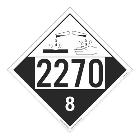 UN#2270 Corrosive Stock Numbered Placard