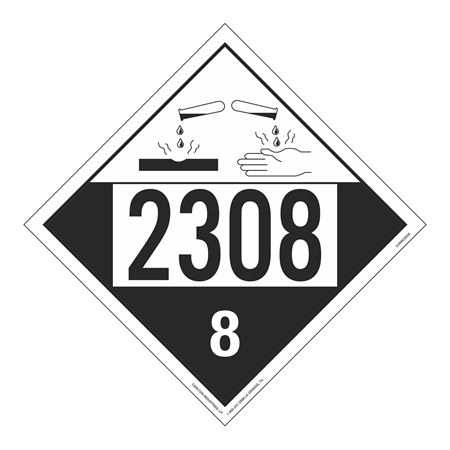 UN#2308 Corrosive Stock Numbered Placard