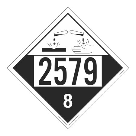 UN#2579 Corrosive Numbered Placard
