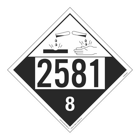 UN#2581 Corrosive Stock Numbered Placard