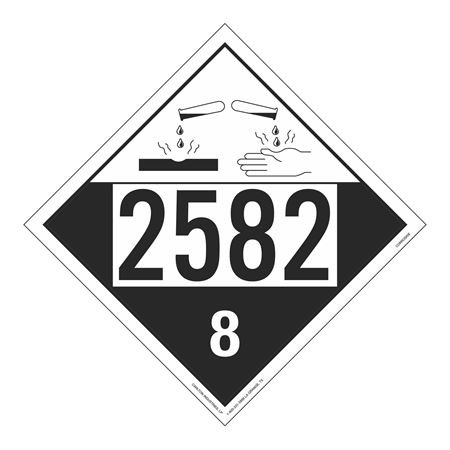 UN#2582 Corrosive Stock Numbered Placard