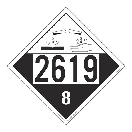 UN#2619 Corrosive Numbered Placard