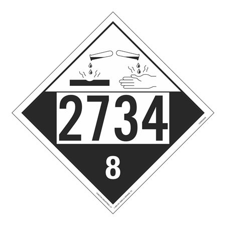 UN#2734 Corrosive Numbered Placard