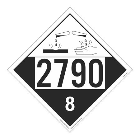 UN#2790 Corrosive Stock Numbered Placard