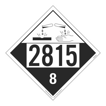 UN#2815 Corrosive Stock Numbered Placard