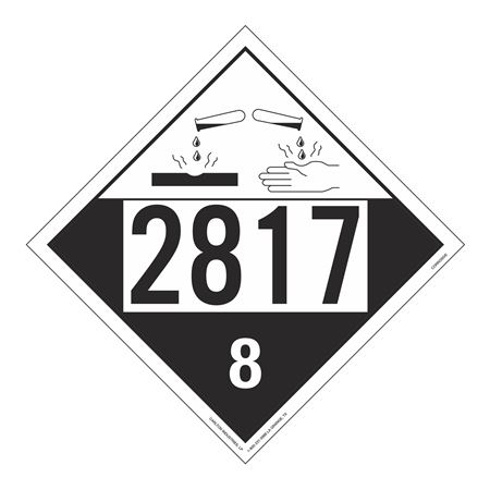 UN#2817 Corrosive Numbered Placard