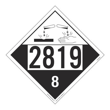 UN#2819 Corrosive Numbered Placard