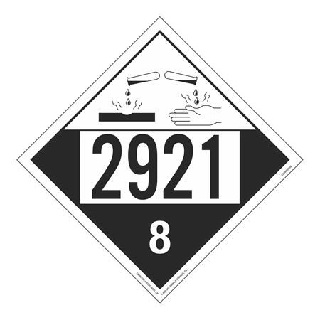 UN#2921 Corrosive Stock Numbered Placard