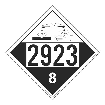 UN#2923 Corrosive Stock Numbered Placard