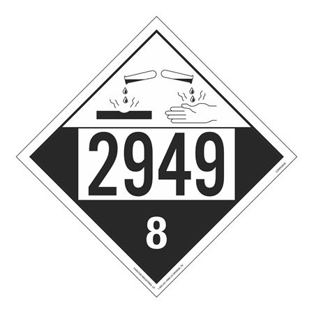 UN#2949 Corrosive Stock Numbered Placard