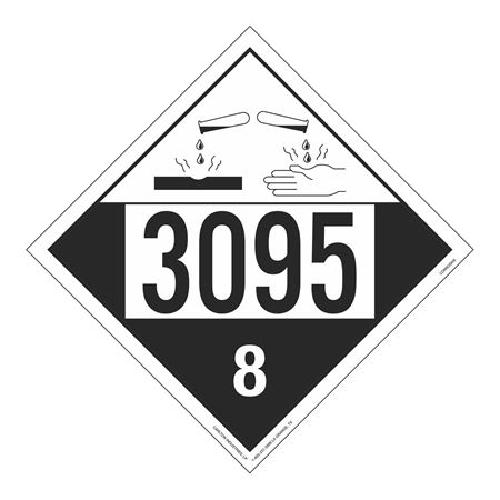 UN#3095 Corrosive Stock Numbered Placard