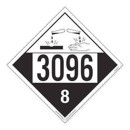 UN#3096 Corrosive Numbered Placard