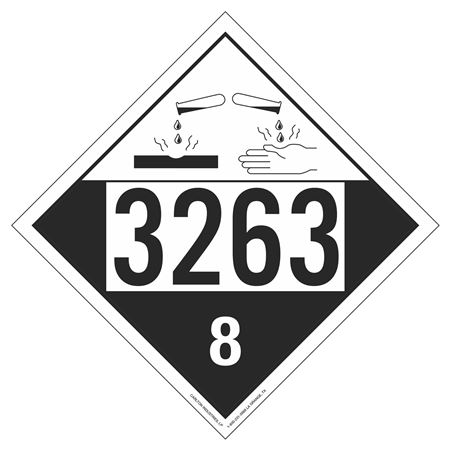 UN#3263 Corrosive Numbered Placard