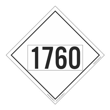 UN#1760 Hazardous Substance Stock Numbered Placard