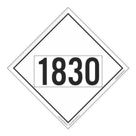 UN#1830 Hazardous Substance Stock Numbered Placard