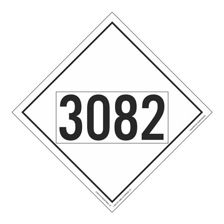 UN#3082 Hazardous Substance Stock Numbered Placard