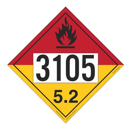 UN#3105 Organic Peroxide Numbered Placard