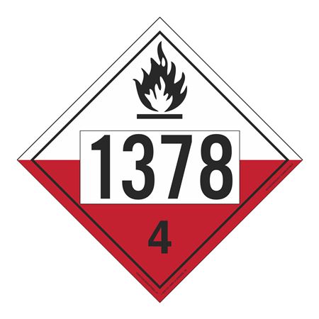 UN#1378 Spontaneously Combustible Numbered Placard
