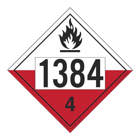 UN#1384 Spontaneously Combustible Numbered Placard