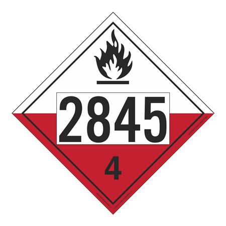 UN#2845 Spontaneously Combustible Numbered Placard