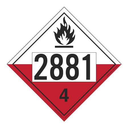 UN#2881 Spontaneously Combustible Numbered Placard