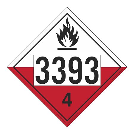 UN#3393 Spontaneously Combustible Numbered Placard