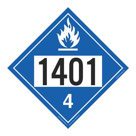 UN#1401 Dangerous When Wet Stock Numbered Placard