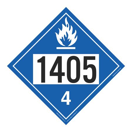 UN#1405 Dangerous When Wet Numbered Placard