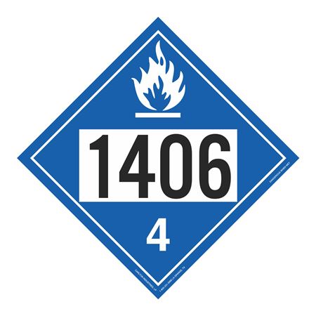 UN#1406 Dangerous When Wet Stock Numbered Placard