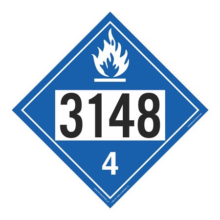 UN#3148 Dangerous When Wet Numbered Placard