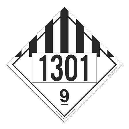 UN#1301 Class 9 Stock Numbered Placard