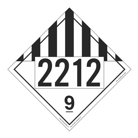 UN#2212 Class 9 Miscellaneous Numbered Placard