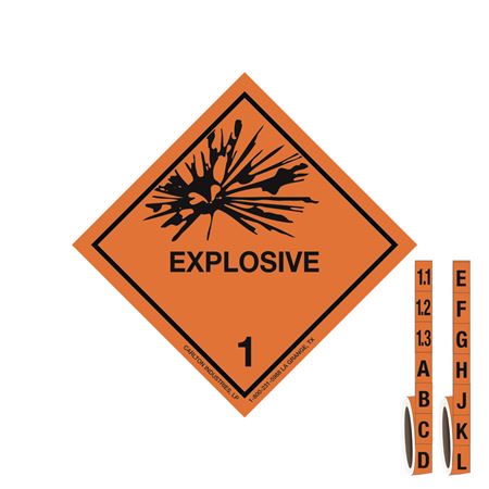 Explosive Haz Class 1 Shipping Labels - Explosive - 1