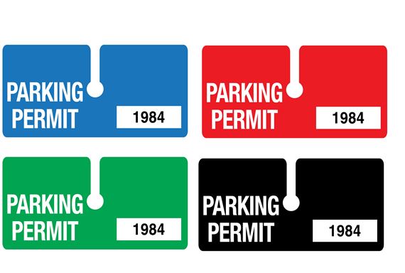 Parking Permit Tag - Numbered - 2" x 4"