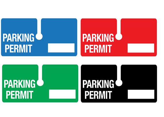 Parking Permit Tag - Unnumbered - 2x4