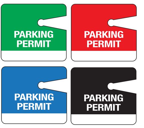 Parking Permit Tag - Unnumbered - 3 1/2 x 4