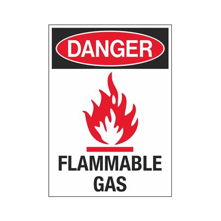 Danger Flammable Gas Symbol 10" x 14" Sign