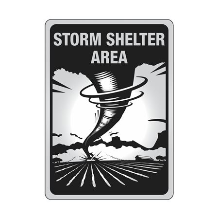 Storm Shelter Area Sign Reflective Aluminum 10"x14"