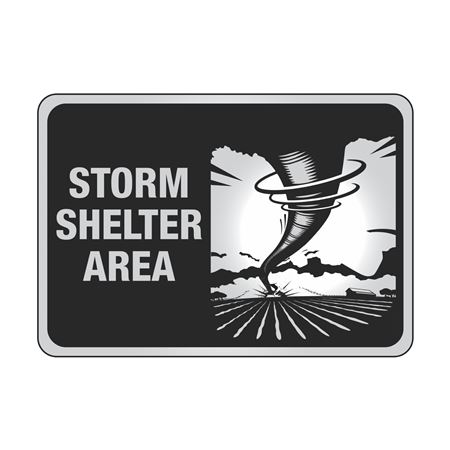 Storm Shelter Area Sign Reflective Aluminum 7"x10"