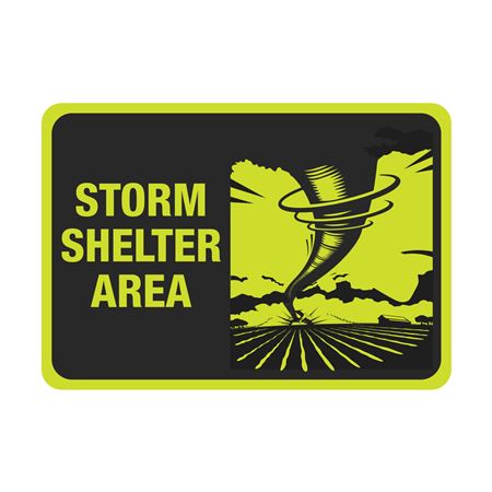 Storm Shelter Area Sign Luminescent Aluminum 7"x10"
