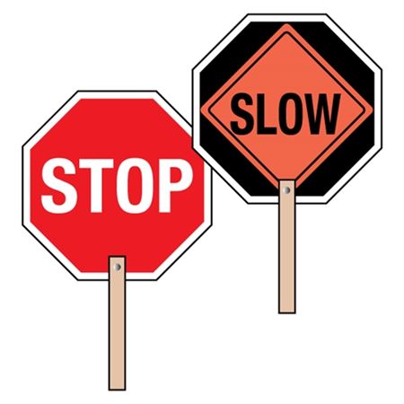 Two-Sided Paddle Signs - Stop/Slow