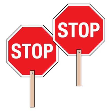 Two-Sided Paddle Signs - Stop/Stop